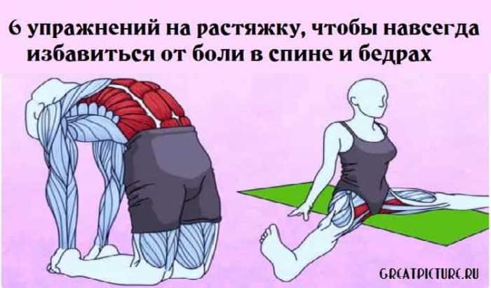 6 упражнений на растяжку, чтобы избавиться от боли в спине и бедрах