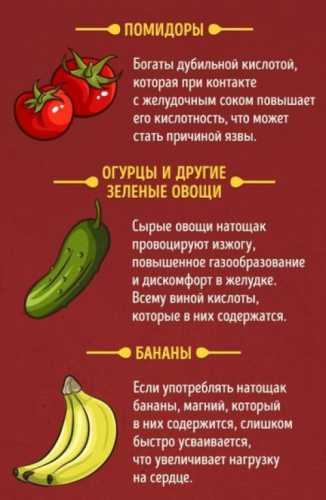 Какие продукты нельзя есть натощак!