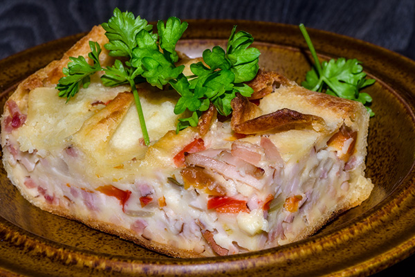 Мясной открытый пирог