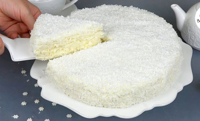 ТОРТ «СНЕЖИНКА» — ВКУСНЫЙ, ПРОСТОЙ И НЕЖНЫЙ КАК ПУХ! ДЕТИ ОБОЖАЮТ, ДА И ВЗРОСЛЫЕ БЕЗ УМА!