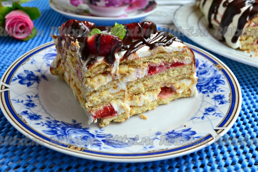 Вкуснейший творожный торт на основе печения